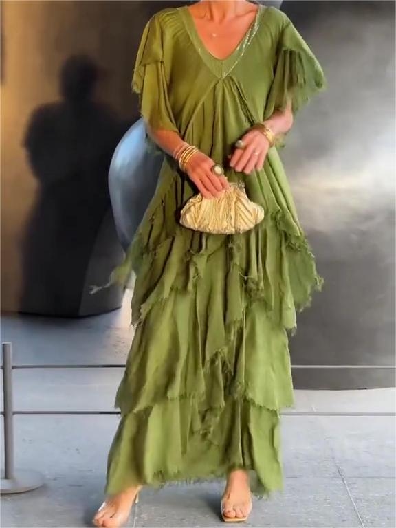 Last Day Promotionš„Elegant V-neck Maxi Dress(BUY 2 FREE SHIPPING)
