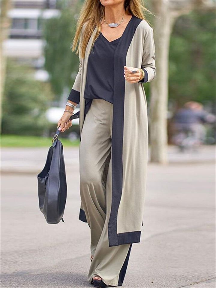 π₯ Stylish Casual Womenswear π 3 Piece Set (Soft Vest, Long Sleeve Cardigan Top + High Waisted Pants)