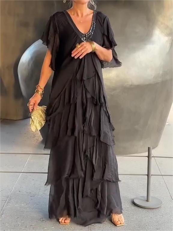 Last Day Promotionš„Elegant V-neck Maxi Dress(BUY 2 FREE SHIPPING)
