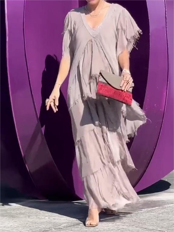 Last Day Promotionš„Elegant V-neck Maxi Dress(BUY 2 FREE SHIPPING)