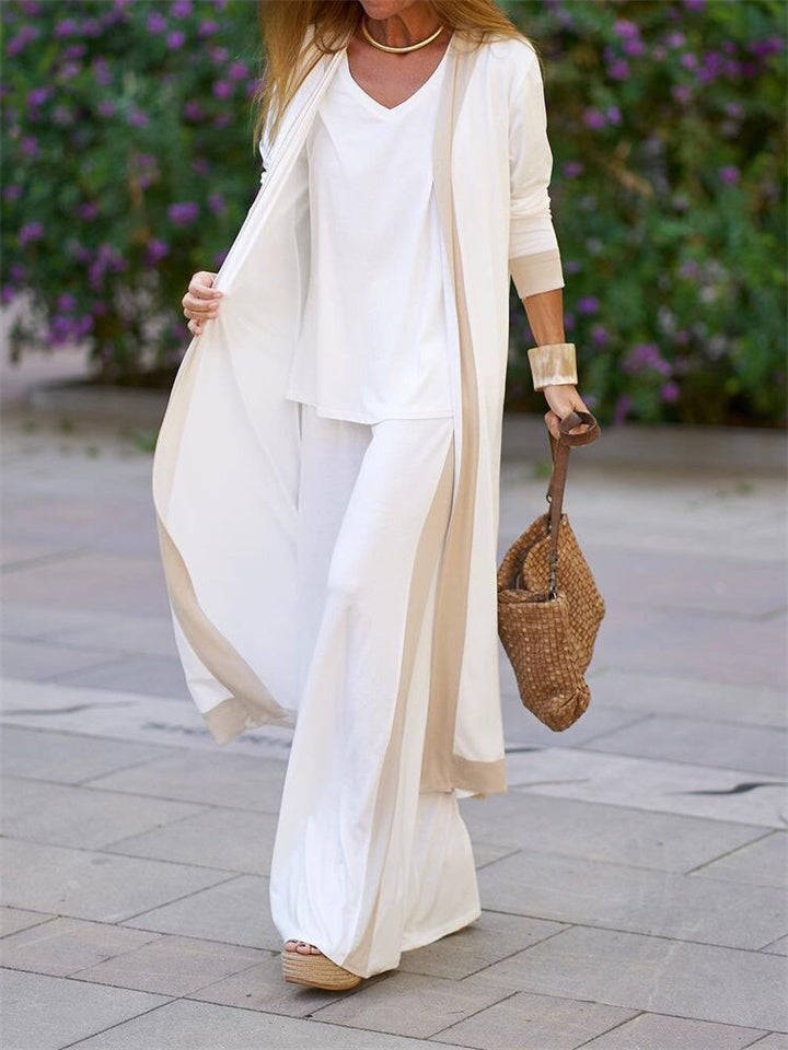 π₯ Stylish Casual Womenswear π 3 Piece Set (Soft Vest, Long Sleeve Cardigan Top + High Waisted Pants)