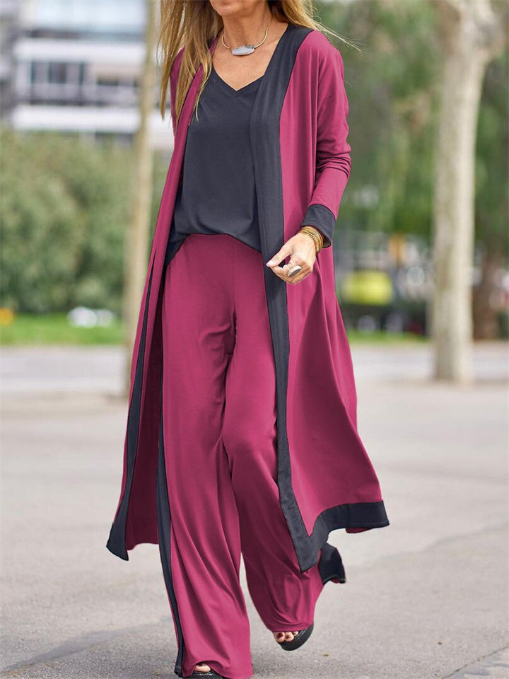 π₯ Stylish Casual Womenswear π 3 Piece Set (Soft Vest, Long Sleeve Cardigan Top + High Waisted Pants)