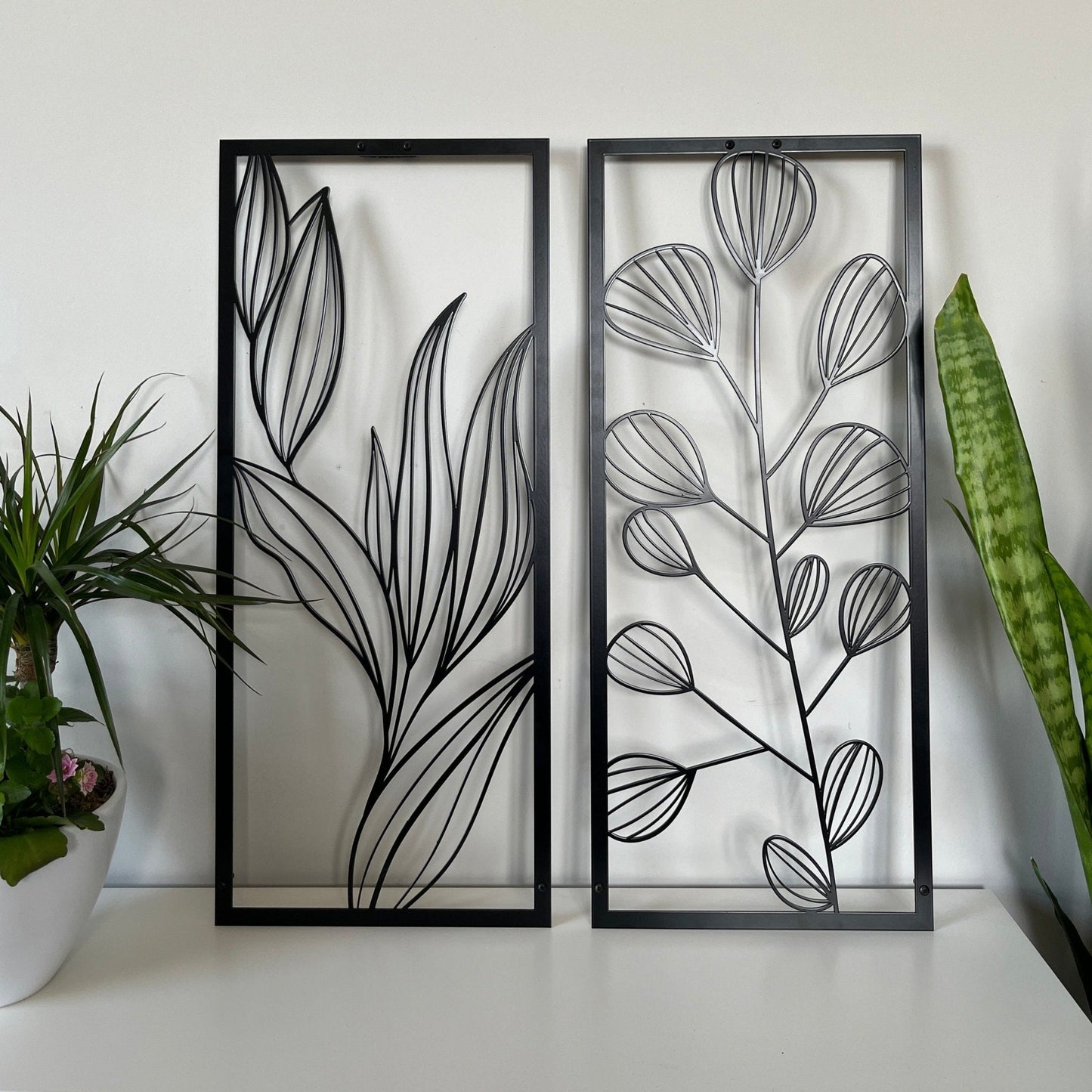 Metal Plants Wall Art Set Style 020