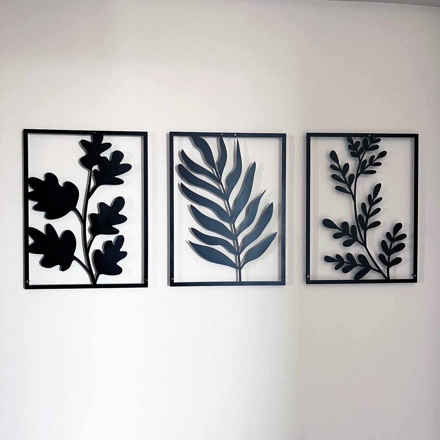 Metal Leaves Wall Art Set Style 015