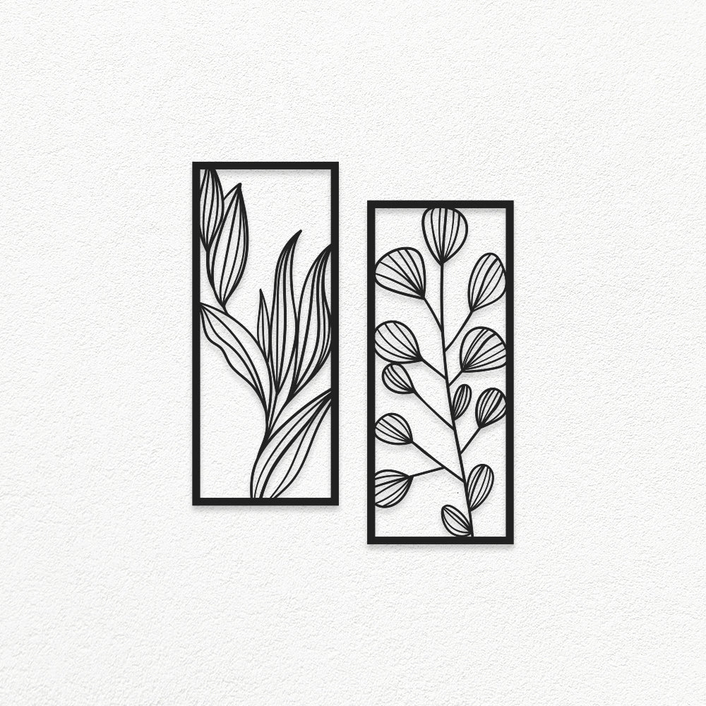 Metal Plants Wall Art Set Style 020