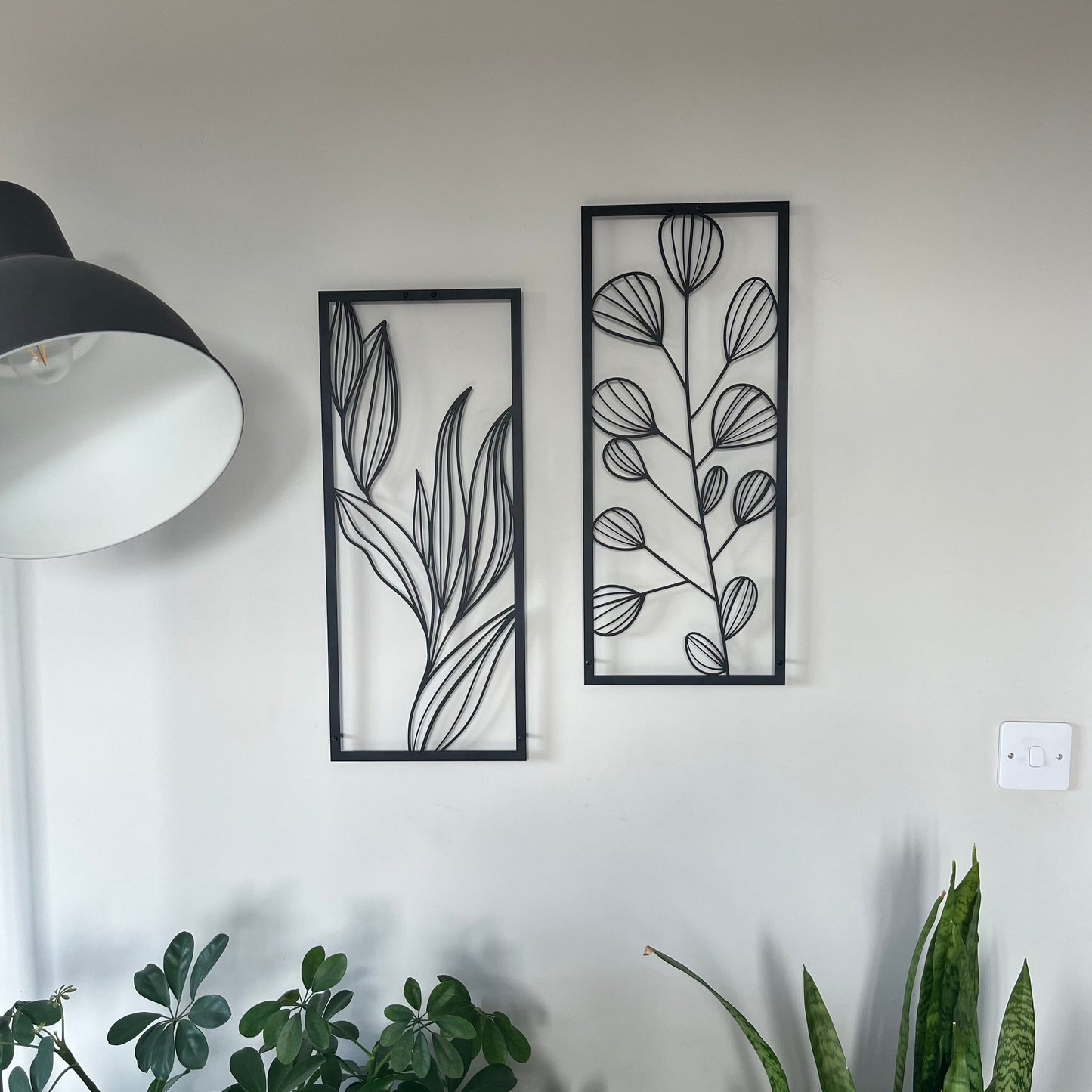 Metal Plants Wall Art Set Style 020